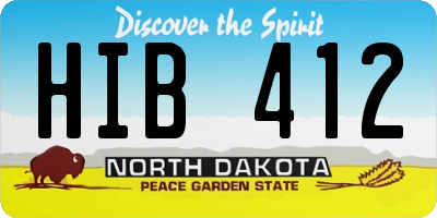 ND license plate HIB412
