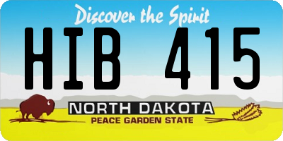 ND license plate HIB415