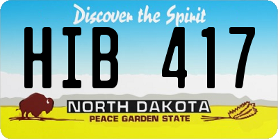 ND license plate HIB417