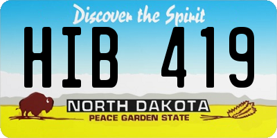 ND license plate HIB419