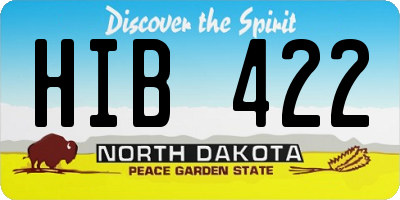 ND license plate HIB422
