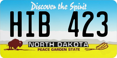 ND license plate HIB423