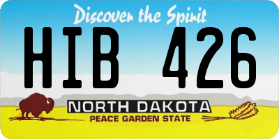 ND license plate HIB426