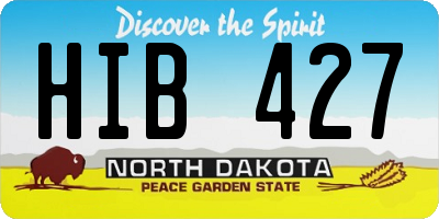 ND license plate HIB427