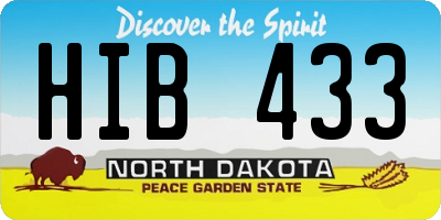ND license plate HIB433
