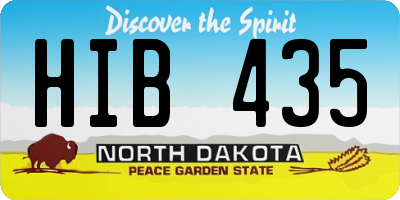 ND license plate HIB435