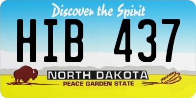 ND license plate HIB437