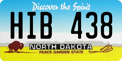 ND license plate HIB438