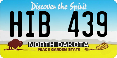 ND license plate HIB439