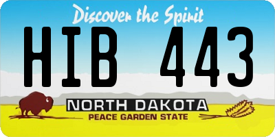 ND license plate HIB443
