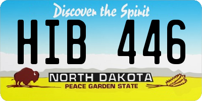 ND license plate HIB446