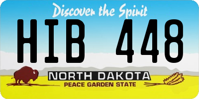 ND license plate HIB448