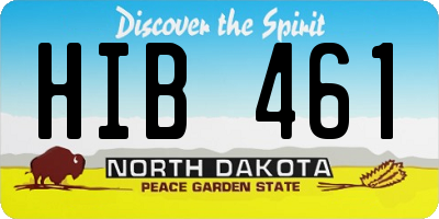ND license plate HIB461