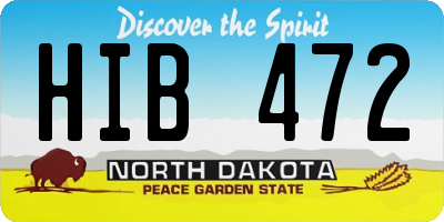 ND license plate HIB472