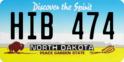 ND license plate HIB474