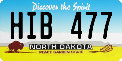 ND license plate HIB477