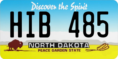 ND license plate HIB485