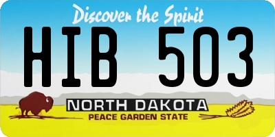 ND license plate HIB503