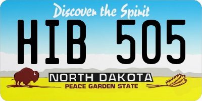 ND license plate HIB505