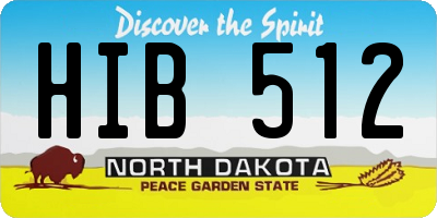 ND license plate HIB512