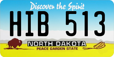 ND license plate HIB513
