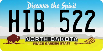 ND license plate HIB522