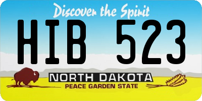 ND license plate HIB523