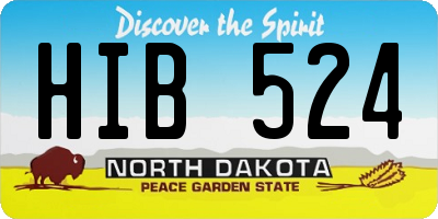 ND license plate HIB524