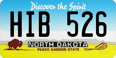 ND license plate HIB526