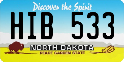 ND license plate HIB533