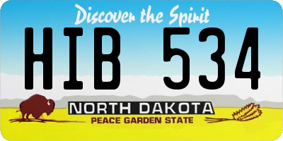 ND license plate HIB534