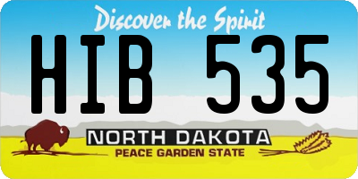 ND license plate HIB535