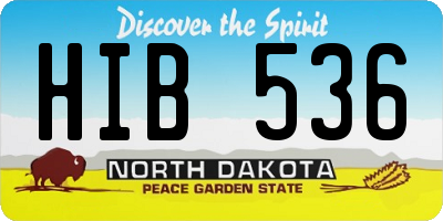 ND license plate HIB536