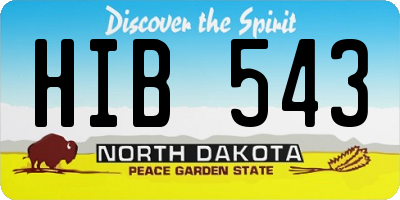 ND license plate HIB543