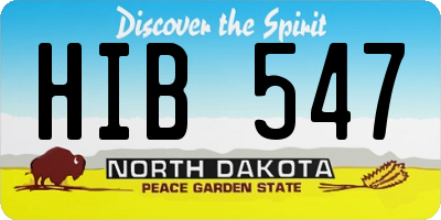 ND license plate HIB547