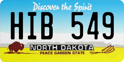 ND license plate HIB549