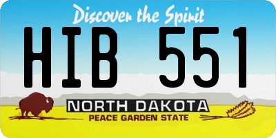 ND license plate HIB551