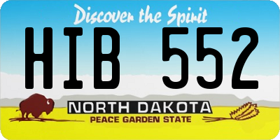 ND license plate HIB552