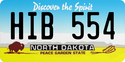 ND license plate HIB554