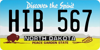 ND license plate HIB567