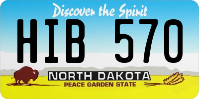 ND license plate HIB570