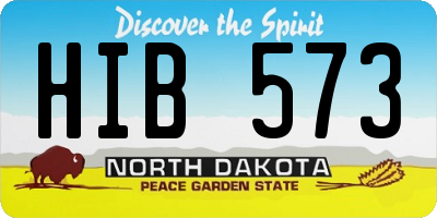 ND license plate HIB573