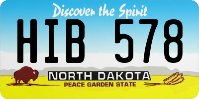ND license plate HIB578