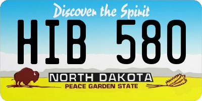 ND license plate HIB580