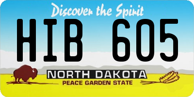 ND license plate HIB605