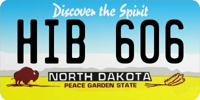 ND license plate HIB606