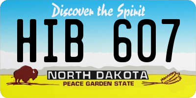 ND license plate HIB607