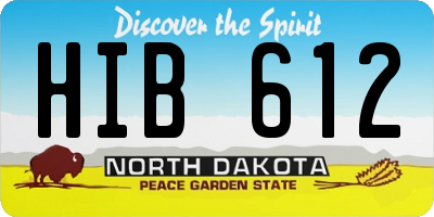 ND license plate HIB612