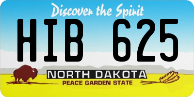 ND license plate HIB625