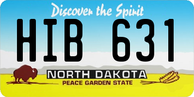 ND license plate HIB631